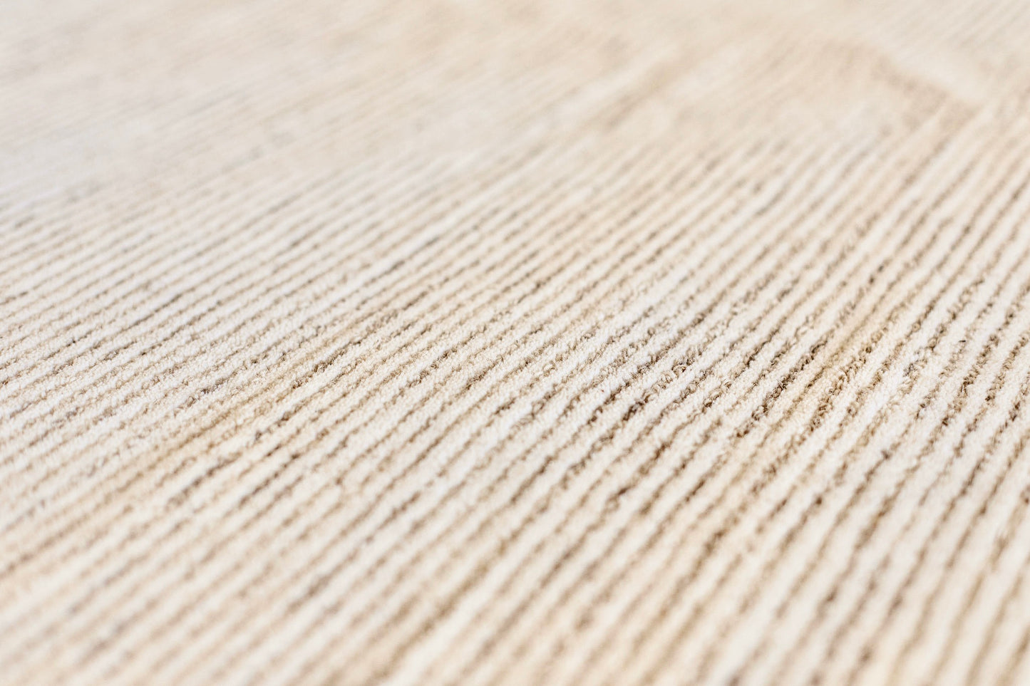 Striped Ivory Wool Rug