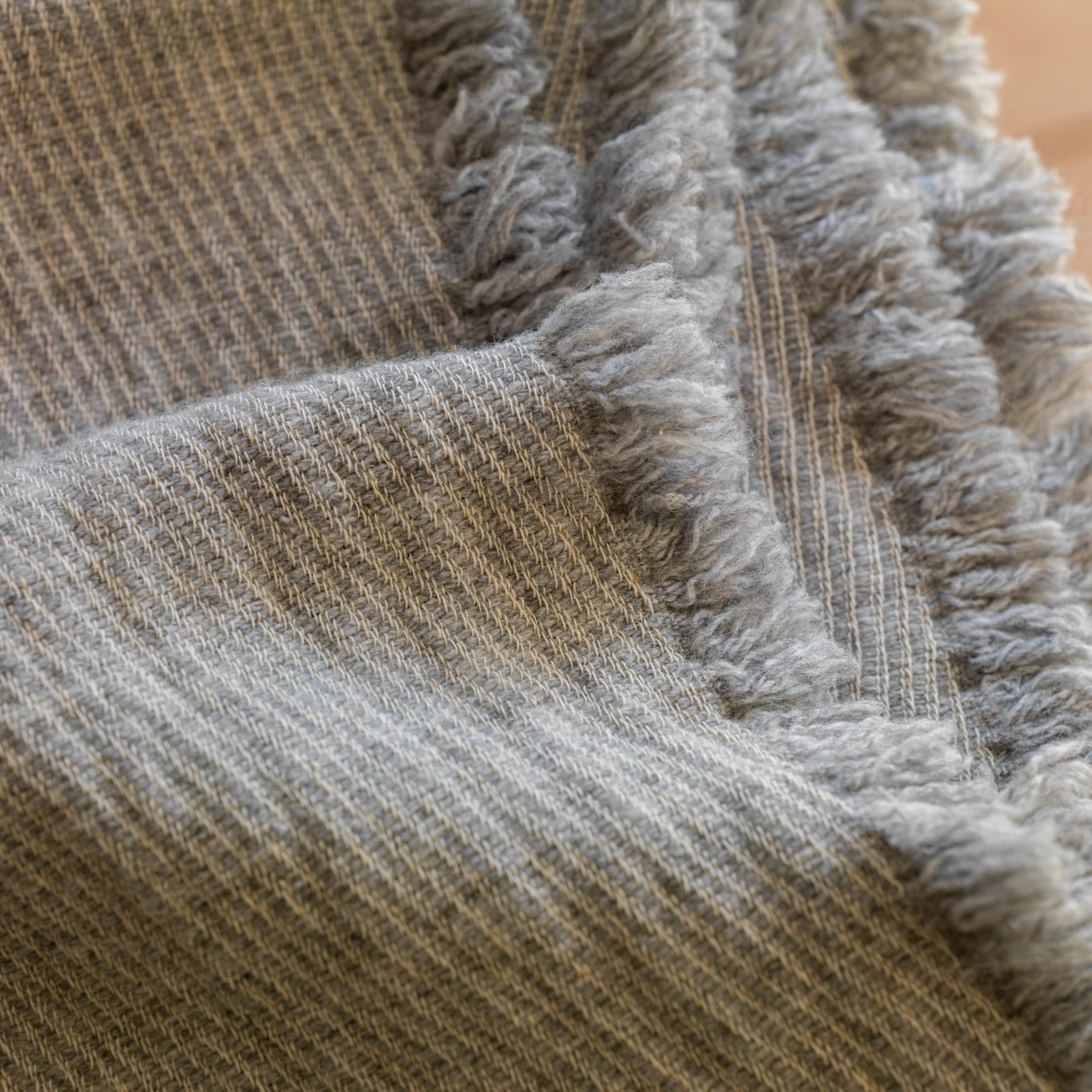 Wool, Cotton & Linen Cozy Throw Blanket