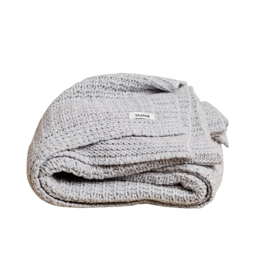 Grey Woven Lambswool Throw